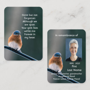 Memorial Photo Prayer Bluebird Garden Bird  Business Card