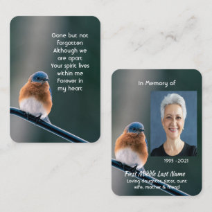Memorial Photo Prayer Bluebird Garden Bird  Business Card