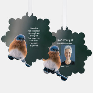 Memorial Photo Prayer Bluebird Garden Bird Tree Decoration Card