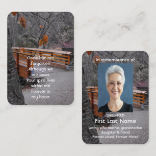 Memorial Photo Prayer Bridge Forest Wilderness  Business Card