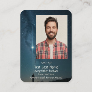 Memorial Photo Prayer Celestial Starry Sky  Business Card