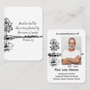 Memorial Photo Prayer Christian Psalm 1:3 Business Card