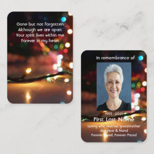 Memorial Photo Prayer Christmas Lights  Business Card