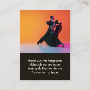 Memorial Photo Prayer Dancer Dancer Dancing Business Card