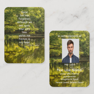 Memorial Photo Prayer Forest Lake Nature Landscape Business Card