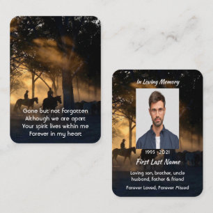 Memorial Photo Prayer Forest Trail Walk Horses Business Card