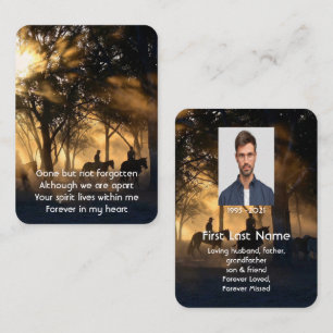 Memorial Photo Prayer Forest Trail Walk Horses Business Card