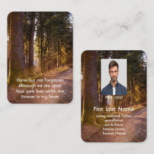 Memorial Photo Prayer Forest Trail Walk Park Business Card