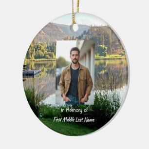 Memorial Photo Prayer Golf Course Pond Lake Nature Ceramic Tree Decoration