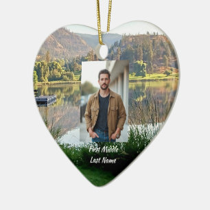 Memorial Photo Prayer Golf Course Pond Lake Nature Ceramic Tree Decoration