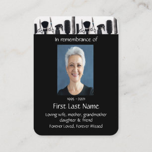 Memorial Photo Prayer Hairdresser Hairdressing  Business Card