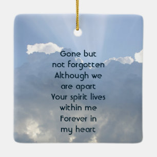 Memorial Photo Prayer Heavenly Sky Ceramic Ornament