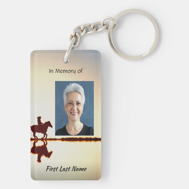  Memorial Photo Prayer Horse Back Riding Key Ring (Back)