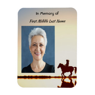 Memorial Photo Prayer Horse Back Riding Magnet