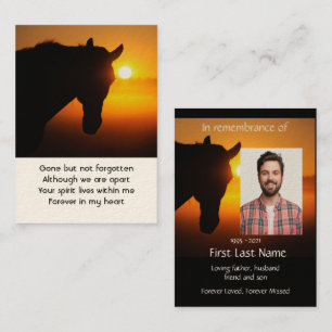 Memorial Photo Prayer Horse Silhouette Business Card