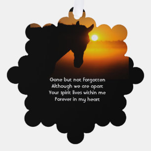 Memorial Photo Prayer Horse Western Tree Decoration Card