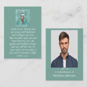 Memorial Photo Prayer Kingfisher  Business Card