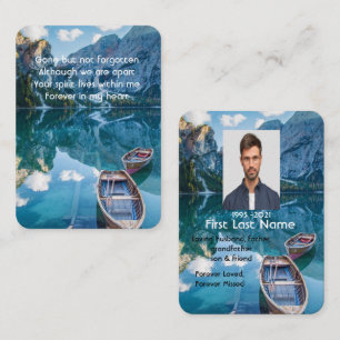 Memorial Photo Prayer Lake Canoe Wilderness Water Business Card