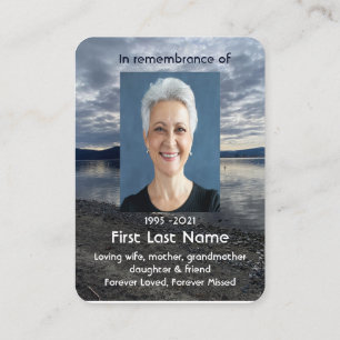 Memorial Photo Prayer Lake Evening Sunset Business Card