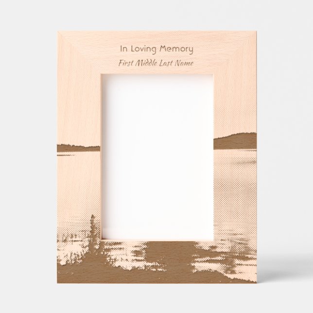 Memorial Photo Prayer Lake Sunrise Nature Etched Frames (Front)