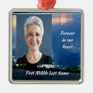 Memorial Photo Prayer Lake Sunrise Nature Metal Tree Decoration