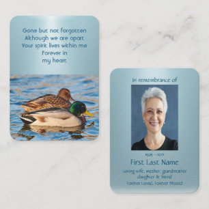 Memorial Photo Prayer Mallard Ducks Bird Business Card