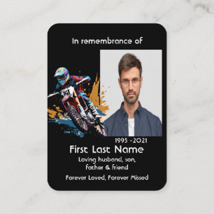Memorial Photo Prayer Motocross Motorcycle Racing  Business Card