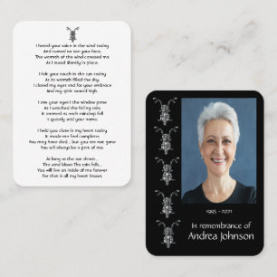 Memorial Photo Prayer Motorcycle Biker Business C Business Card