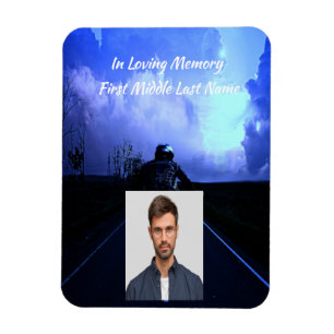 Memorial Photo Prayer Motorcycle Biker Magnet