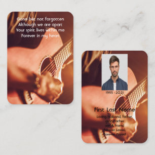 Memorial Photo Prayer Musician Piano Guitar Busine Business Card