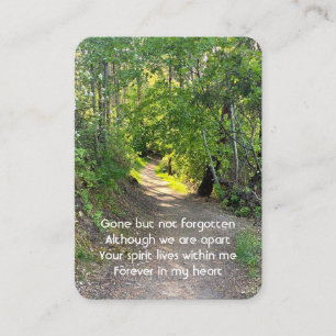 Memorial Photo Prayer Path Trail Forest Trees  Business Card