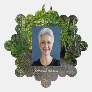 Memorial Photo Prayer Path Trail Forest Trees  Tree Decoration Card