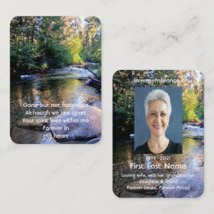 Memorial Photo Prayer Peaceful Creek Stream Water Business Card