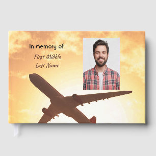 Memorial Photo Prayer Pilot Aeroplane Flying Guest Book