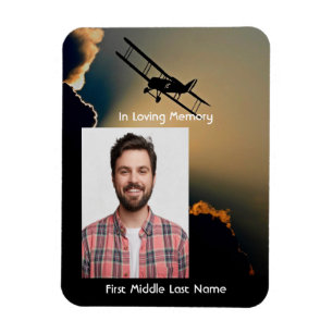 Memorial Photo Prayer Pilot Aeroplane Flying Magnet