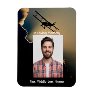 Memorial Photo Prayer Pilot Aeroplane Flying Magnet