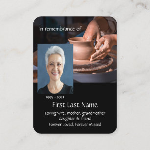 Memorial Photo Prayer Pottery Potter Clay Business Card