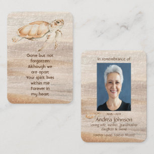 Memorial Photo Prayer Sandy Beach Sea Turtle  Business Card