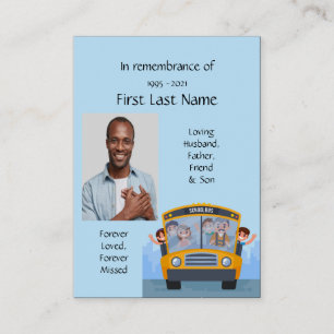 Memorial Photo Prayer School Bus Driver Business Card