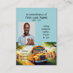 Memorial Photo Prayer School Bus Driver Business Card