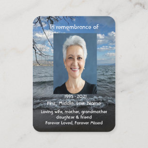 Memorial Photo Prayer Sea, Ocean, Lake Shore Business Card