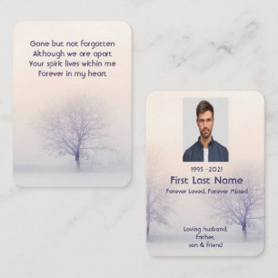 Memorial Photo Prayer Trees White Calm Peaceful  Business Card
