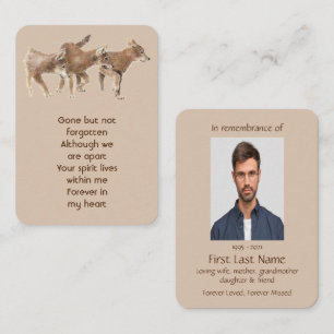 Memorial Photo Prayer Watercolor Pheasant Bird Art Business Card