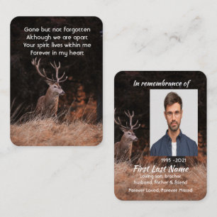 Memorial Photo Prayer Watercolor Stag Deer Animal  Business Card