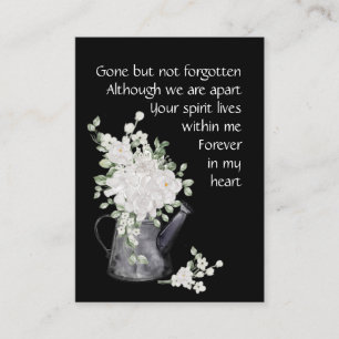 Memorial Photo Prayer White Garden Flowers Floral Business Card