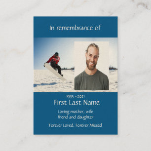 Memorial Photo Snowboarding Snowboarder Business Card