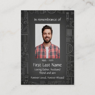 Memorial Photo Teacher Instructor Blackboard Business Card
