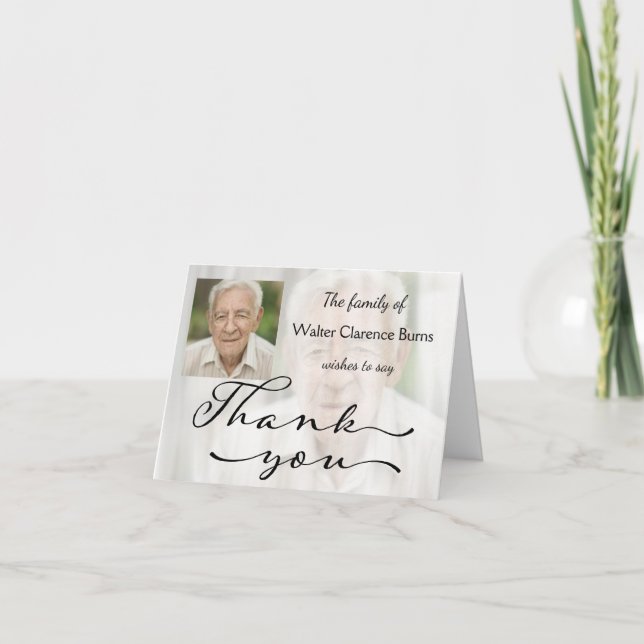 Memorial Photo Thank You Card (Front)