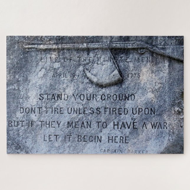 Memorial Plague Lexington Massachusetts Jigsaw Puzzle (Horizontal)