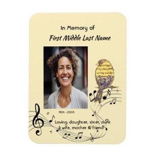 Memorial Pocke Keepsake Music Bird Magnet